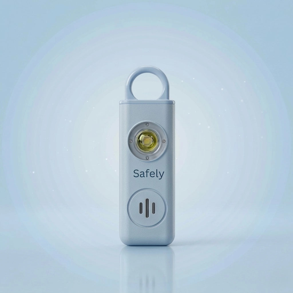 מכשיר הגנה עצמית בצבע כחול של המותג SafeGIrl