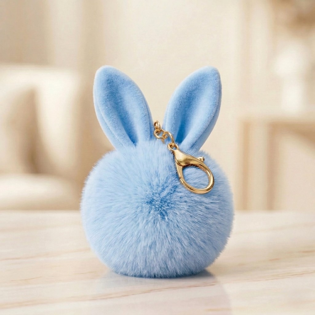 פונפון ארנב כחול