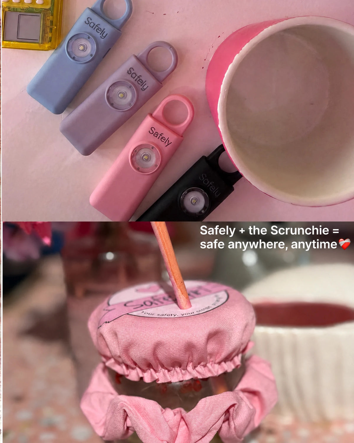 
Safely + scrunchie = safe anywhere, anytime